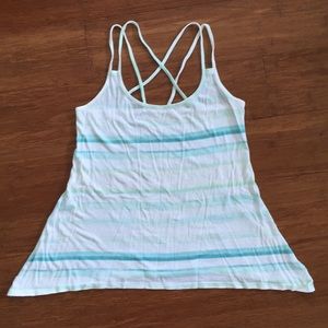 ROXY aqua tank top: criss cross back super soft